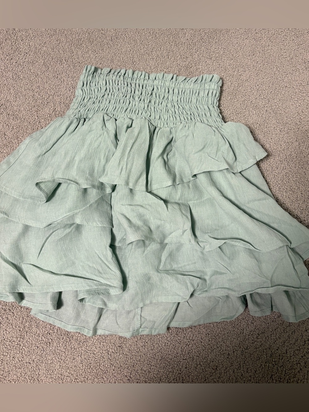 H&M Mint Green Ruffle Flowy Skirt